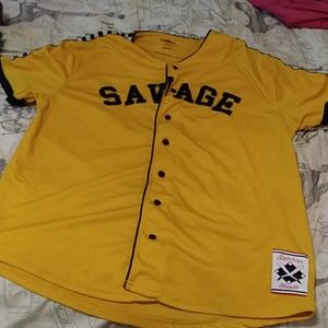 Mens rue 21 jeans and savage orange button down as